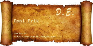 Dani Erik névjegykártya